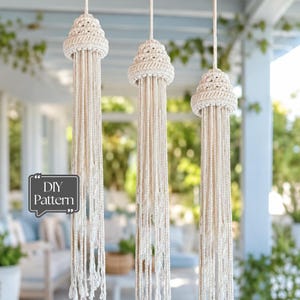 Macrame Jellyfish Pattern for Hanging Decor – DIY Macrame Jellyfish Tutorial, Digital Download