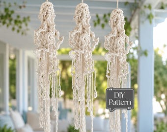 Macrame Jellyfish DIY Pattern – Step-by-Step Macrame Tutorial for Hanging Jellyfish Sculpture, Instant PDF Download