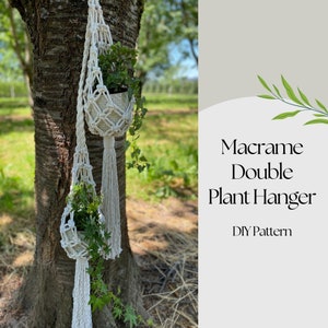 PDF Pattern Macrame Double Pod Planter,Macrame Plant Hanger Tutorial,Double Hanging Planter,Digital Download,Air Plant Nest COSY POD Pattern