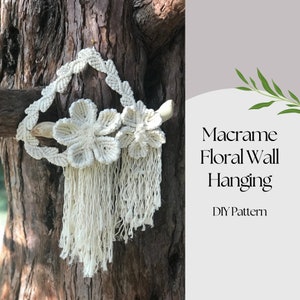 PDF Pattern Macrame Wall Hanging, Macrame Flowers Tutorial,Set of macrame PDF Patterns,Step by Step, Direct Download, How To Macrame Flowers image 1