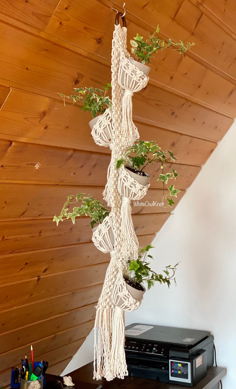 PDF pattern Macrame plant hanger, multiple plant hanger DIY, macramé pattern beginner, DIY macrame, cozy pod planter step by step image 2