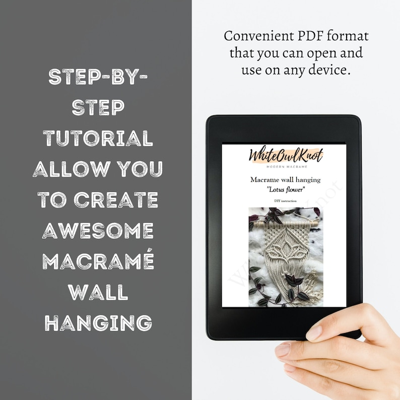 PDF Pattern Lotus Flower Macrame Wall Hanging, Macrame for BEGINNER, Step by Step Macrame Instructions, How To DIY Ultimate Macrame Guide image 8