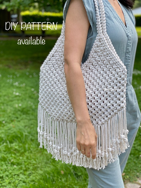 Macrame Market Shoulder Bag PDF Pattern DIY Macrame Boho Etsy Australia