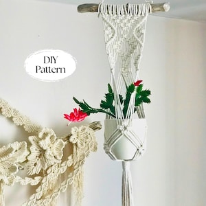 PDF Pattern Macrame Plant Hanger, Macrame Tutorial, Wall Plant Hanger, Digital Download, Apartment Balcony Decoration