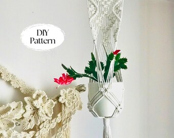 PDF Pattern Macrame Plant Hanger, Macrame Tutorial, Wall Plant Hanger, Digital Download, Apartment Balcony Decoration