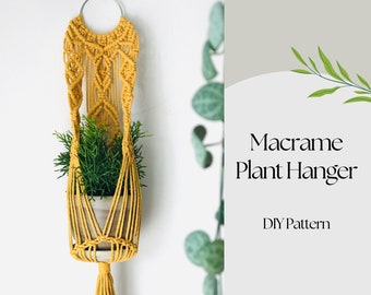 Macrame Plant Hanger Pattern, Wall Plant Hanger DIY, Eclectic Home Decor, Plant Lover Gift Idea, Step-by-Step Macrame Written Instructions