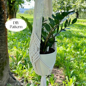 DIY Macramé Plant Hanger Pattern. Step-by-Step PDF Guide.Handmade Home Decor Instructions.Plant Lover's Gift. Diamond Macramé Hanger Pattern