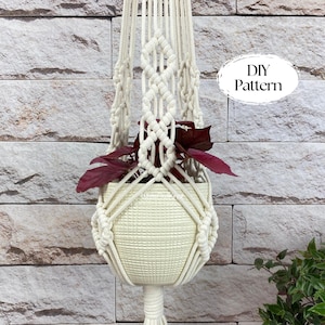 DIY Macrame Plant Hanger Pattern, Macrame DIY Written Tutorial, Macramé Pattern For Beginner, Indoor Garden Planter DIY, Christmas Gift Idea