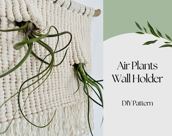 Double Macrame Air plant Holder PDF pattern,Macrame Plant Hanger Pattern, Air Plant Terrarium,Home decor DIY instructions, Home Office Decor