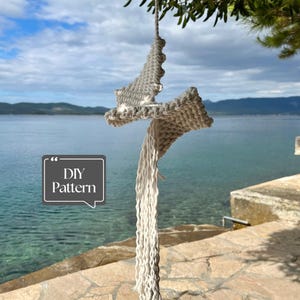 Arte 3D com padrão de macramê &quot;Espírito do Oceano&quot;, decoração de casa de praia, vida costeira, vida marinha, arte náutica, criaturas do oceano, download instantâneo