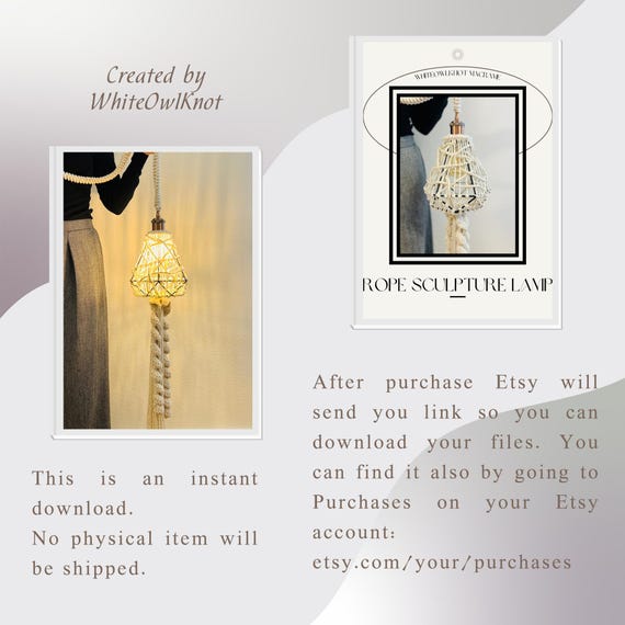 ボヘミアン風ロープランプのDIYパターン – マクラメペンダントライトの