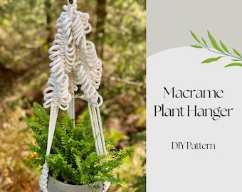 DIY PDF pattern Macrame plant hanger, How to Macrame Step by Step instructions, Easy Macrame Plant Hanger for Beginners, Plant Lover Gift