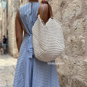 Macrame Bag PDF Pattern, DIY Macrame Boho Purse, Handbag Pattern, Macrame Tote Bag Pattern, How to Macrame Bag, Modern Bag Macrame Pattern zdjęcie 3