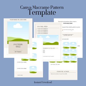 Macrame Pattern Template /Elegant Style Macrame Pattern Canva Template / How to Write Macrame Pattern / Instant Download