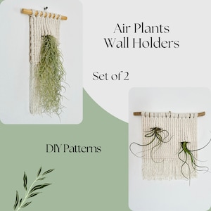 SET of 2 Macrame Air plant Holders PDF patterns, Macrame Plant Hanger Pattern, Air Plant Terrarium, Home decor DIY, Home Office Decor
