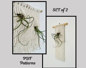 SET of 2 Macrame Air plant Holders PDF patterns, Macrame Plant Hanger Pattern, Air Plant Terrarium, Home decor DIY, Home Office Decor