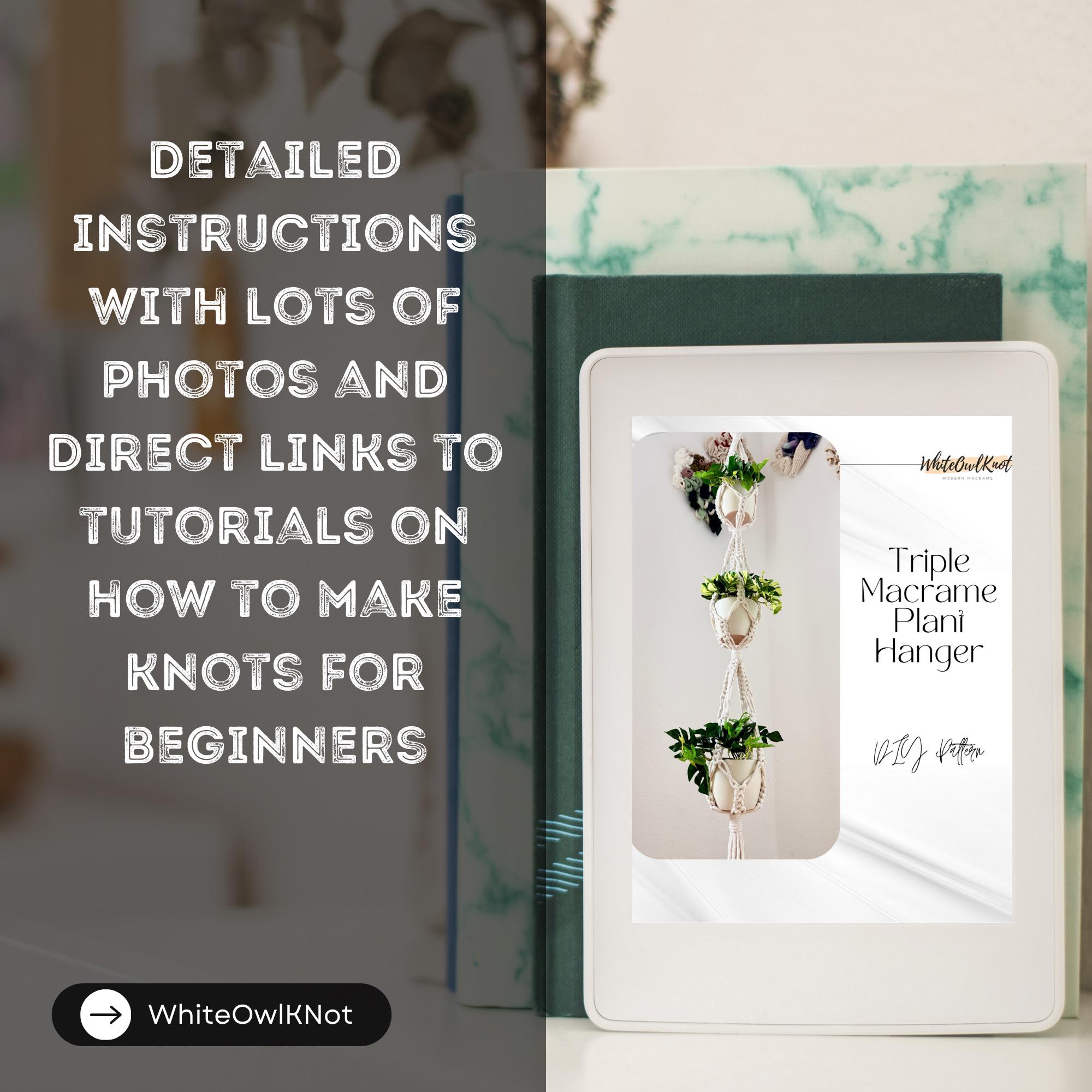 Triple Macrame Plant Hanger Pattern | DIY Hanging Planter Tutorial ...