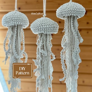 DIY pattern Macrame Jellyfish, Macrame PDF Pattern, Step by Step macrame pattern for beginners, Digital Download Written Pattern