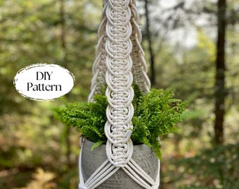 DIY Macrame plant hanger, plant hanger PDF Pattern, macramé for beginner, simple and easy DIY macrame, step by step, how to plant hanger