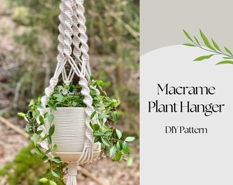 PDF pattern macrame plant hanger, Half knots easy to make macramé pattern beginner, DIY macrame, step by step, how to plant hanger