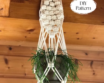 Macrame PDF Pattern Plant Hanger, Macrame DIY, Plant Hanger Tutorial, Instant Download, Wall Planter PDF Pattern, How To Macrame