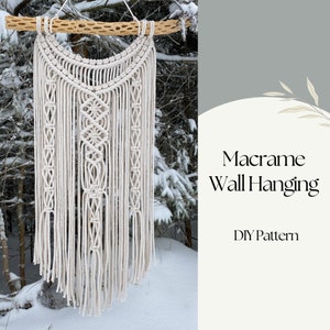 PDF Pattern Macrame Wall Hanging, Macrame DIY Pattern for Beginners,Step by Step Instructions,Direct Download,Rustic Home Accents, Gift Idea