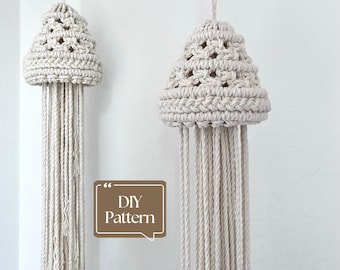 Patrón de medusa de macramé para decoración colgante: tutorial de medusa de macramé DIY, descarga digital