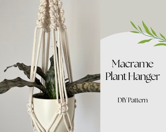 Macrame Plant Hanger in 30 minutes! Macrame Pattern. Craft Enthusiast Thoughtful Gift. Unique Home Accents. Eclectic Decor. Instant Download