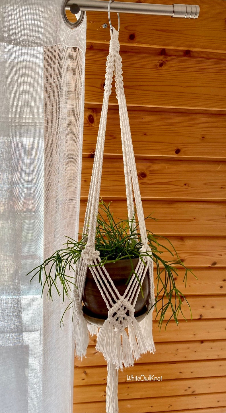 PDF pattern Macrame plant hanger, plant hanger DIY, macramé pattern beginner, DIY macrame, step by step, how to plant hanger image 3