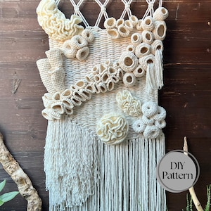 Coral Reef Tapestry Ultimate Guide, Macrame+Crochet+Weaving Macrame Wall Hanging, Set of PDF Patterns + Video Tutorials, Instant Download