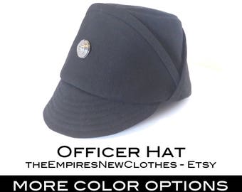 Casquette d'officier impérial, Code Disc Notch Uni, Costume en sergé de gabardine noire, Costume d'uniforme Cosplay