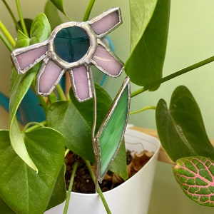 Coneflower echinacea stained glass flower stem, plant stake