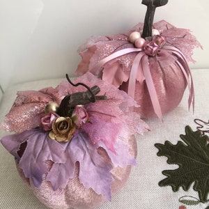Decorated velvet pumpkins, table decoration, thanksgiving decor, holiday decorations, fall wedding decor, handcrafted velvet pumpkins