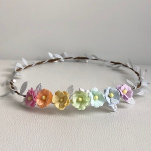 Pastel colors crown, flower girl crown,magical unicorn crown,easter rose headband, toddler headband, wedding headband