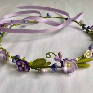 Lilac Baby Crown: Newborn Cherry Blossom Headpiece