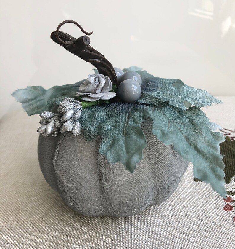 Decorated Velvet Pumpkins, Table Decoration, Thanksgiving Decor