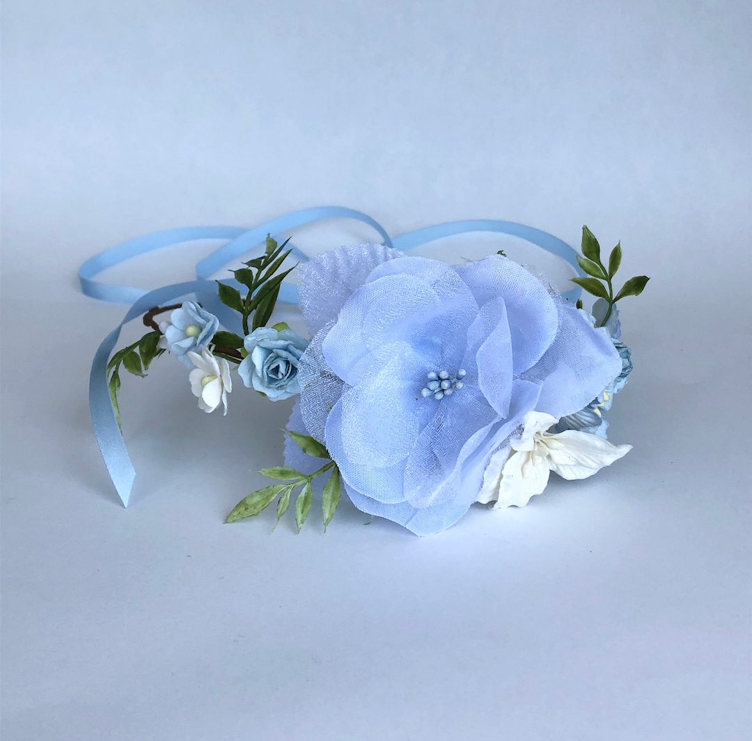 Blue Rose Wedding Crown, Flower Girl Headband, Bride, Bridesmaid ...