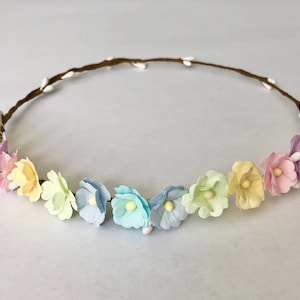 Pastel colors crown, flower girl crown,magical unicorn crown,easter rose headband, toddler headband, wedding headband