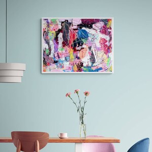 abstract art, canvas painting, colorful wall art, modern home decor, contemporary art, living room art, the office art, gift for her