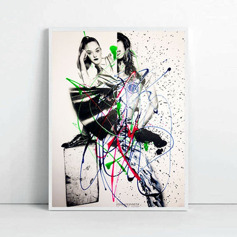 contemporary young artist atelier modern collage original painting wall art abstract art doodle art new home gift office decor