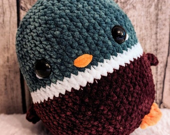 Amigurumi duck plush ball cuddly toy cute drake mallard crocheted
