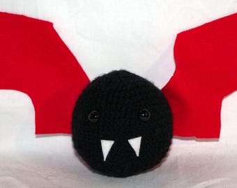 Amigurumi Bat Black, Bat Soft Toy, Handmade Cuddly Toy, Amigurumi crochet, Stuffed Animal Bat