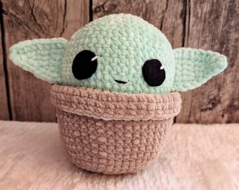 Super plush Baby Yoda Amigurumi, Star Wars Baby Alien "Grogu" Orb