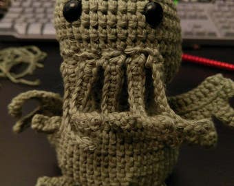 Amigurumi Cthulhu, Handmade Amigurumi, Crochet Cthulhu, Call of Cthulhu Soft Toy, Cthulhu Stuffed Animal