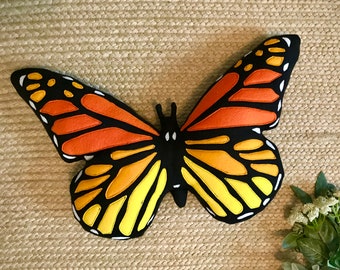 Monarch Butterfly Pillow, Mariposa, Monarch decor, butterfly  decor, butterfly pillow, Monarch Plush, Unique gift for her handmade butterfly