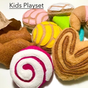 Custom Pan Dulce pack, Custom Kids toys, individual pan dulce toy, Pan Dulce kitchen toy pan dulce, kids felt pretend felt food toys, felt