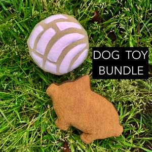 Concha Dog Toy squeaker Toy Set, Concha & Puerquito pan dulce dog toys, Concha dog toys Pan Dulce Concha, Concha handmade latina owned dog