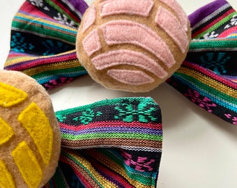 Concha Hair Bow, Pan Dulce concha hair accessory, Pan dulce accessory Concha Bow, latina owned handmade kids hair clips