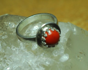 Semi- precious stone ring, Red Jasper ring, Sterling Silver ring, Nature Lover gift, Rockhound present, Boho Style ring