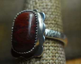 Agate Jewelry,  Sterling Silver ring, Rustic Boho Jewelry, Handmade Jewelry, Natural Stone Ring, Rockhound Gift